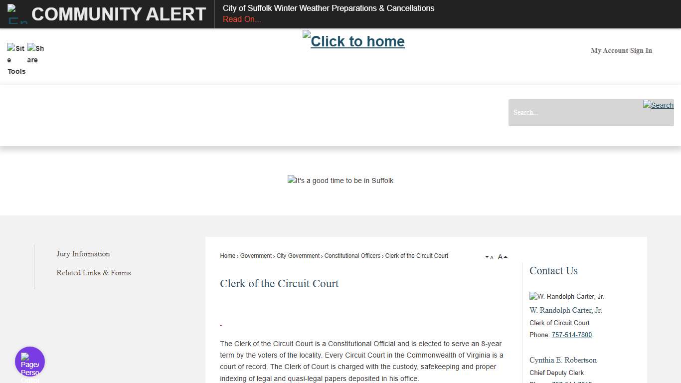 Clerk of the Circuit Court Suffolk, VA