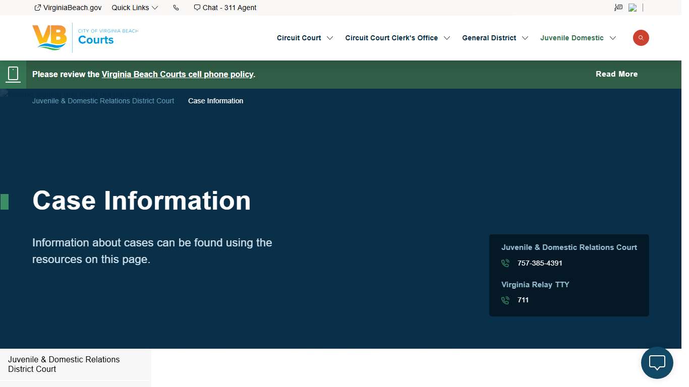 Case Information City of Virginia Beach