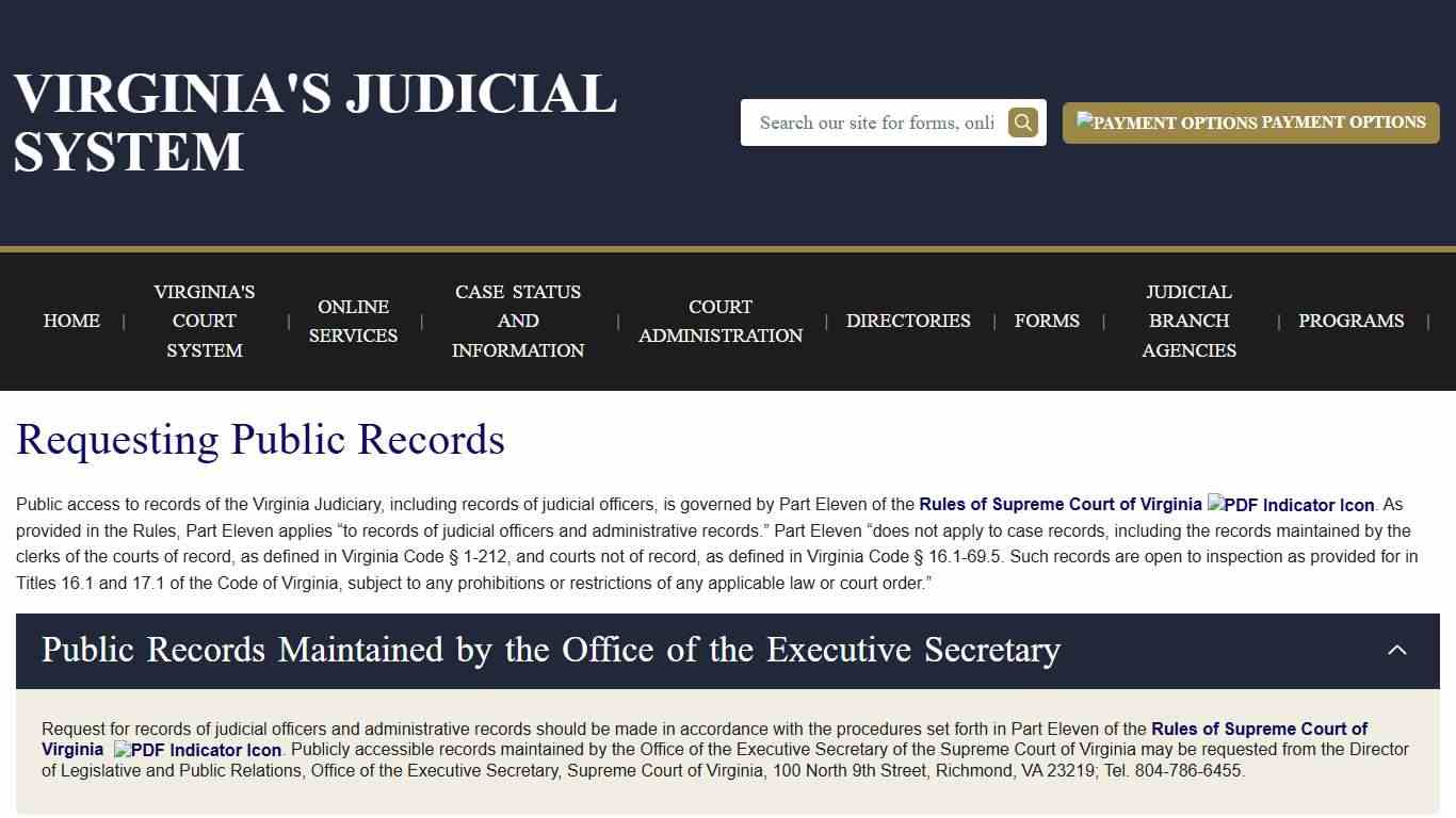 Requesting Public Records Virginia Court System